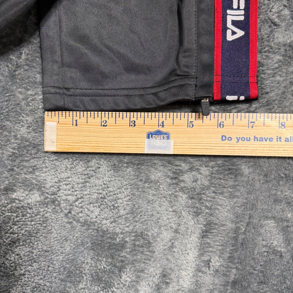 FILA Track Pants Womens XL Black Logo Tape Ankle Zip Sportswear - Picture 7 of 12